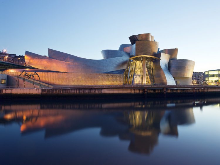 The Bilbao Guggenheim Museum - with sweeping steel curves