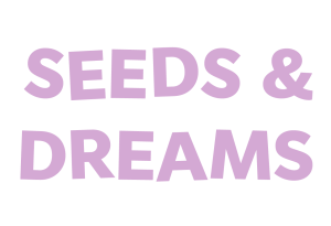 Seed & Dreams logo in purple.